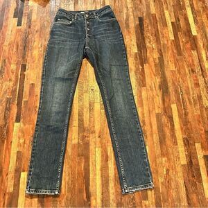 ANINE BING button fly high waist straight jeans size 24